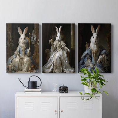 Royal Animals  Series  LXI  -Premium Gallery Wrapped Canvas Set -Ready to Hang