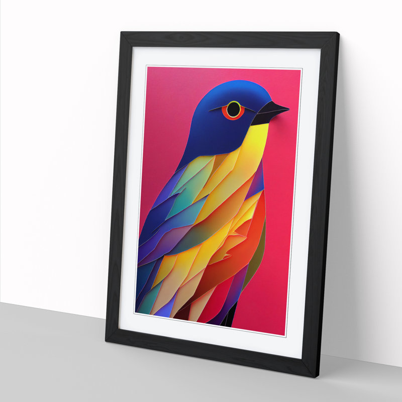 FRM-V0523-246X Bird In Colour Vol.3 - Single Picture Frame Print, Black Framed, 64cm H x 46cm W x 2cm D