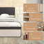 Lit plateforme double / grand tapissier avec tête de lit et 2 tiroirs de rangement gris-1704784475