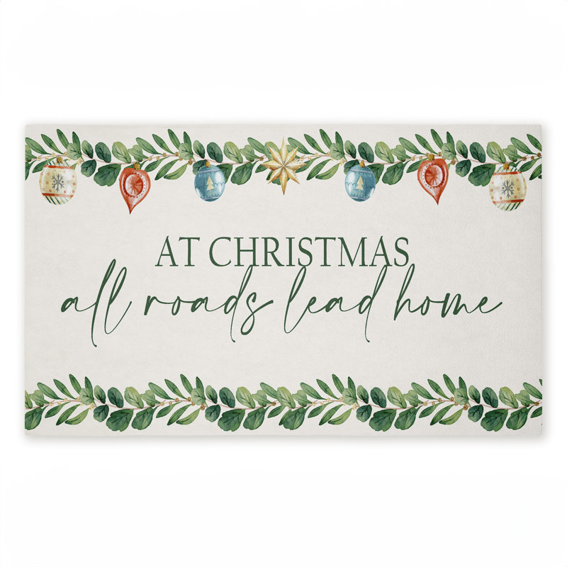 Paillasson Christmas Roads, imprimé par Kim Allen, 18 po x 30 po