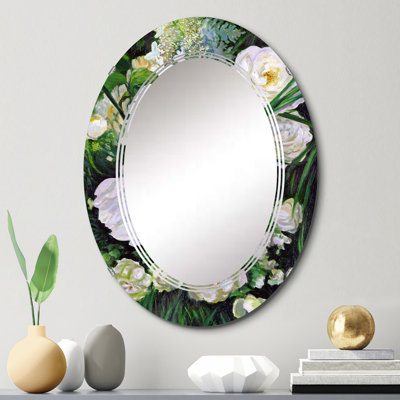 Miroir de salle de bain ovale mural