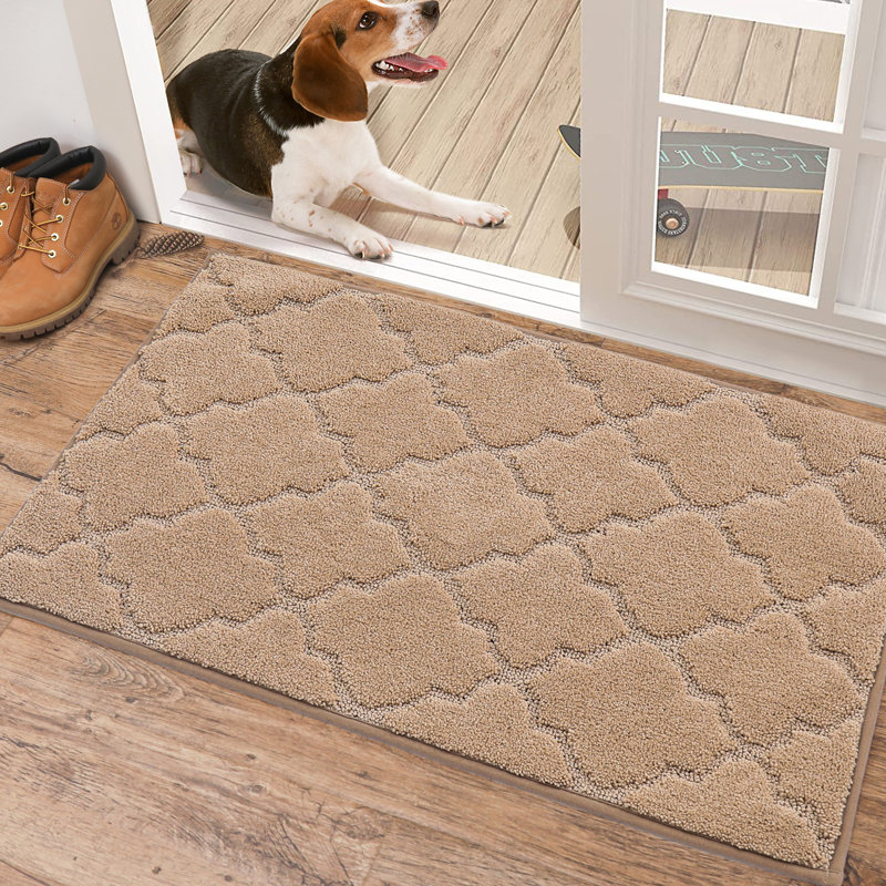 Non-Slip Geometric Doormat, 50.8cm W x 81.3cm L, Beige