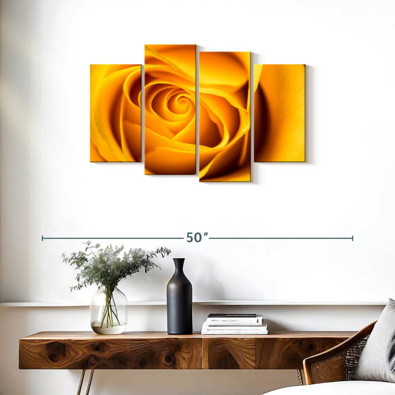Harnek Blossoming Yellow Rose, 22" H x 36" W