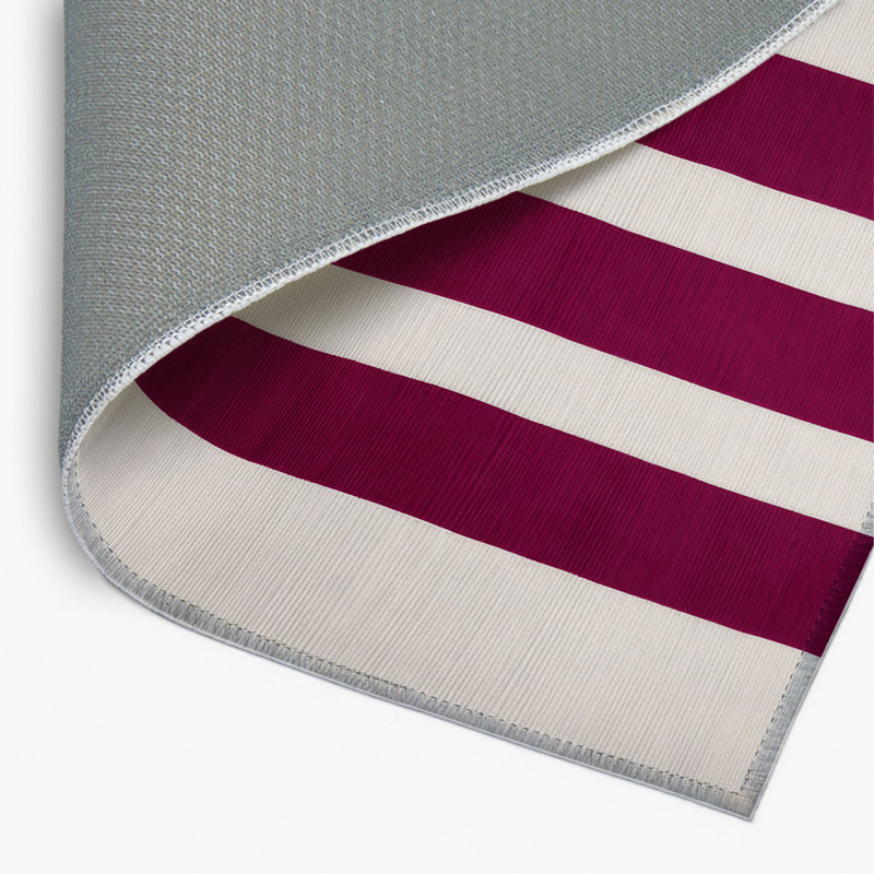 Tapis intérieur / extérieur rouge HorizontalStripes, Rectangulaire 2 pi x 3 pi