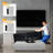 Recessed & Wall Mounted Fireplace Heater 750W/1500W Electric Fireplace Inserts with Crystal Stone, Remote Control, 12 Hour Timer, Adjustable Flame Color, Touch Screen-1522730527