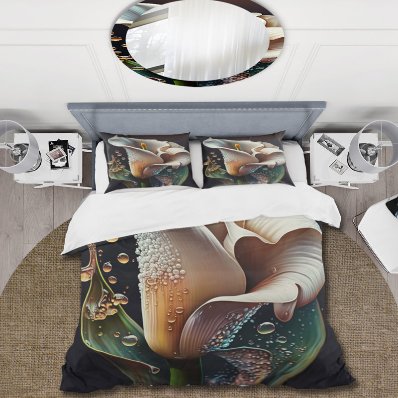 Ensemble de housse de couette lys floral et grenier Calla, Housse de couette pour très grand lit et 2 très