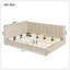 Structure de lit de jour double rembourrée pleine grandeur - beige, velours