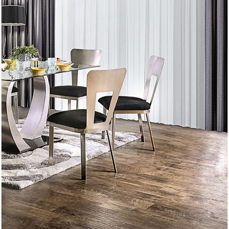 Chaise contemporaine 2 pièces avec dossier en trou de serrure