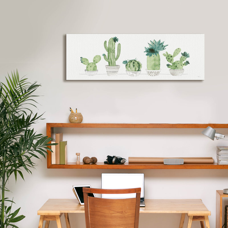 «Sweet Succulents 1 Panel» par Pela Studio, art mural sur toile, 60 po x 20 po, H 12 po x l 36 po x P 0,75 po