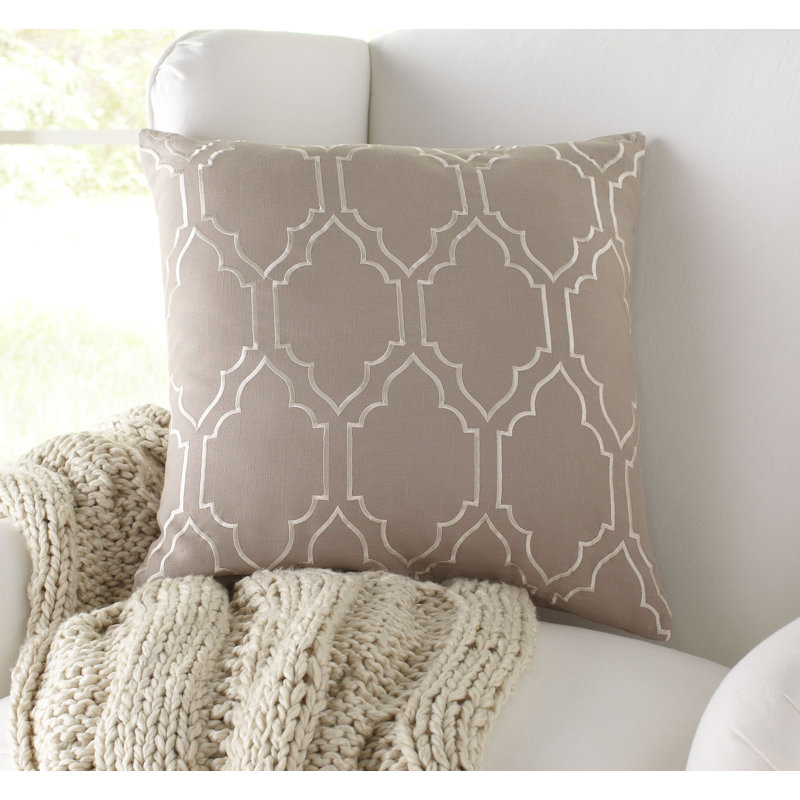 Housse de coussin Clarysville, H 20 po x l 22 po, Taupe