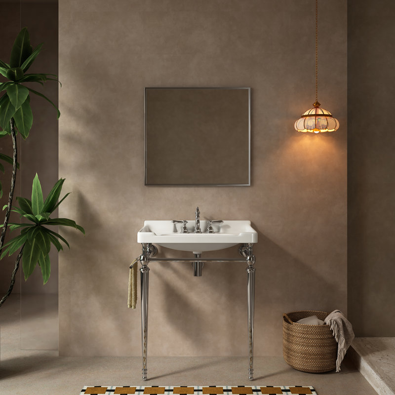Lavabo mural en céramique efficace pour salle de bain élégante