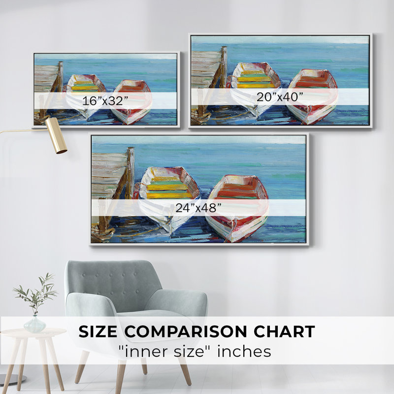Shore Break - Toile tendue avec châssis encadré - Prêt à accrocher, H 21 po x l 41 po, Blanc