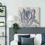 «Indigo Floral on Linen I» par Maja, reproduction d'art sur toile tendue-353681498