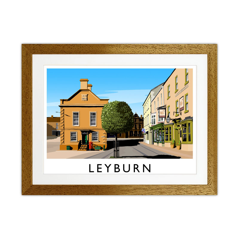 Leyburn 3 by Richard O'Neill - Print, Brown Framed, 43.5cm H x 53.5cm W x 3cm D