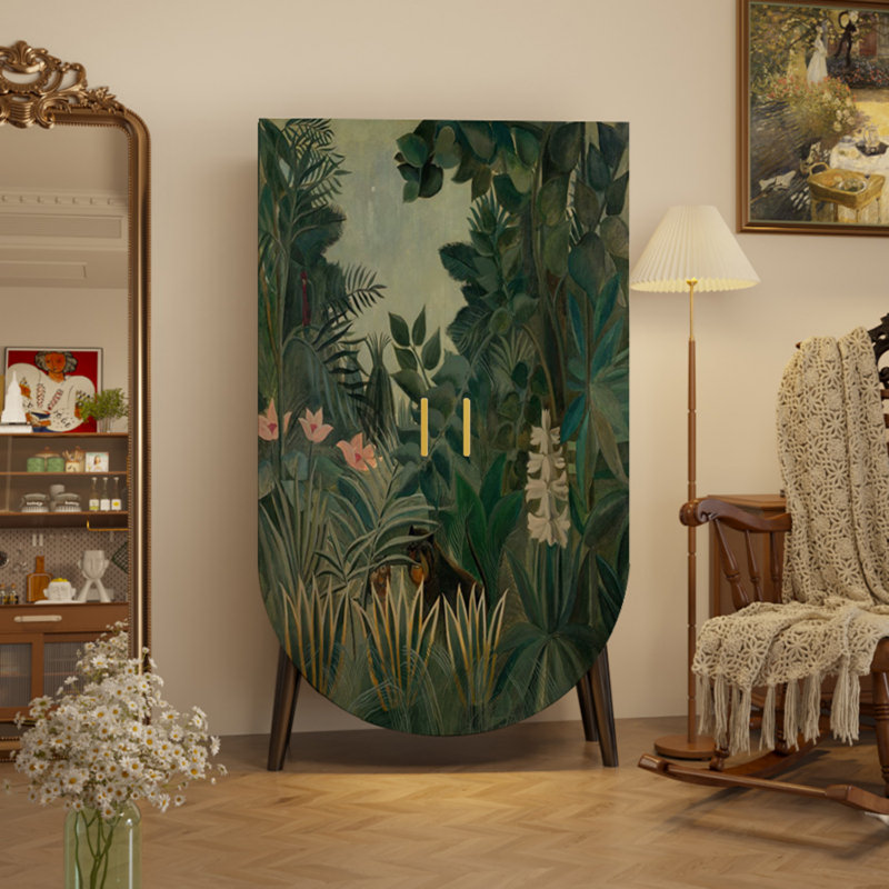 Armoire de rangement moderne à double porte verte