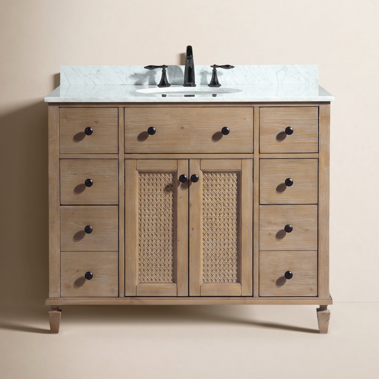 Berkely 42" Carrara Marble Single Bathroom Vanity