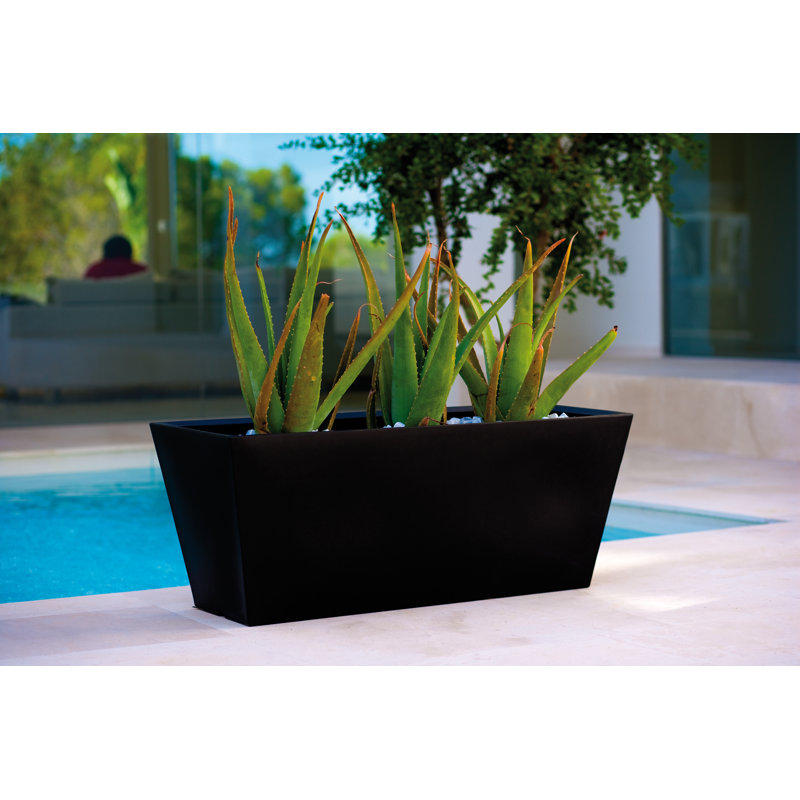 Conic Resin Planter Box, Anthracite, 11.75" H x 31.5" W x 11.75" D