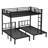 Twin over Twin & Twin Bunk Beds for 3, Twin XL over Twin & Twin Bunk Bed Metal Triple Bunk Bed, Black-807015966