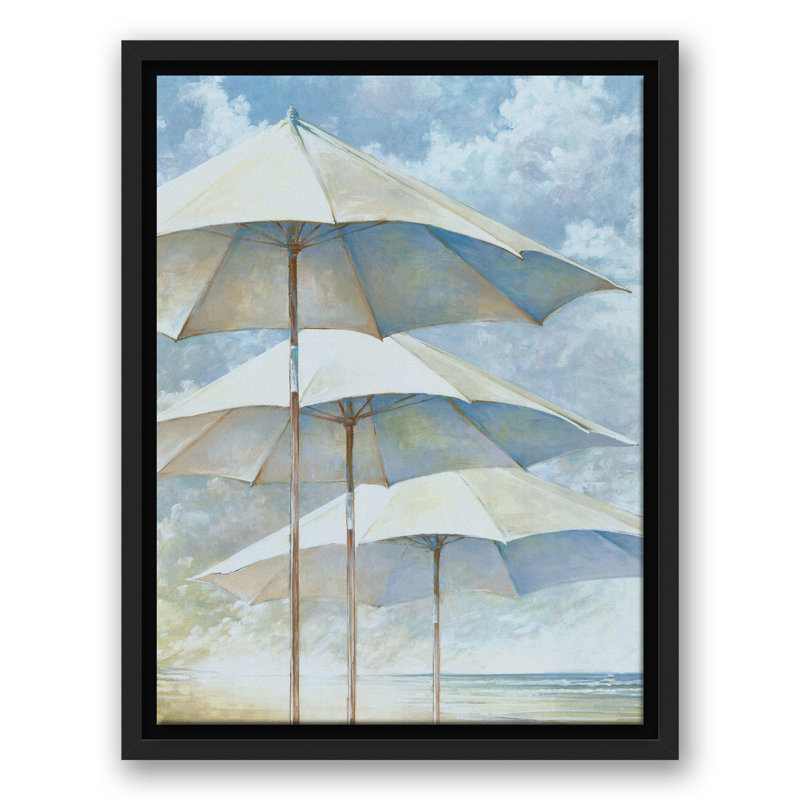 Parasols de plage sur toile, H 17,75 po x l 13,75 po x P 1,75 po, Cadre flottant noir
