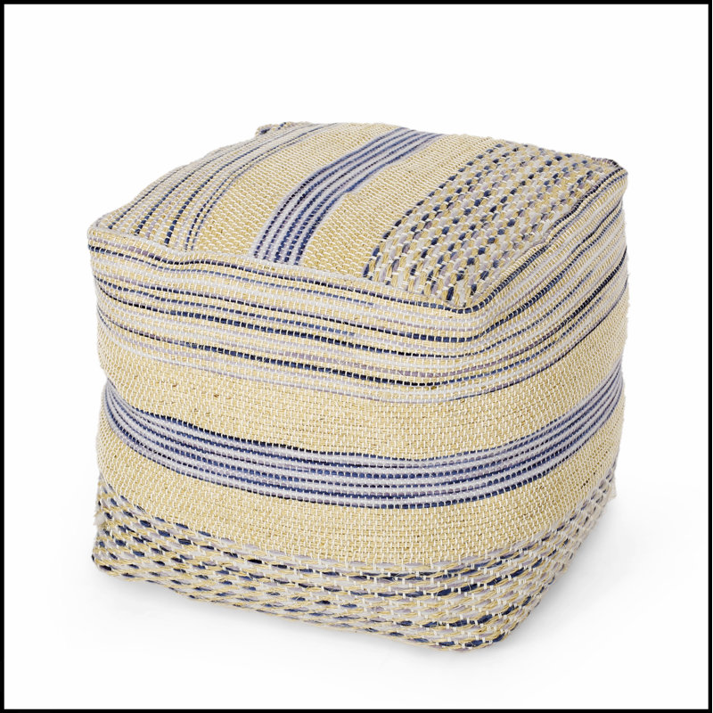 Pouf en tissu fabriqué à la main Western, mélange de laine et de chanvre durable, parfait pour les sièges et les objets décoratifs