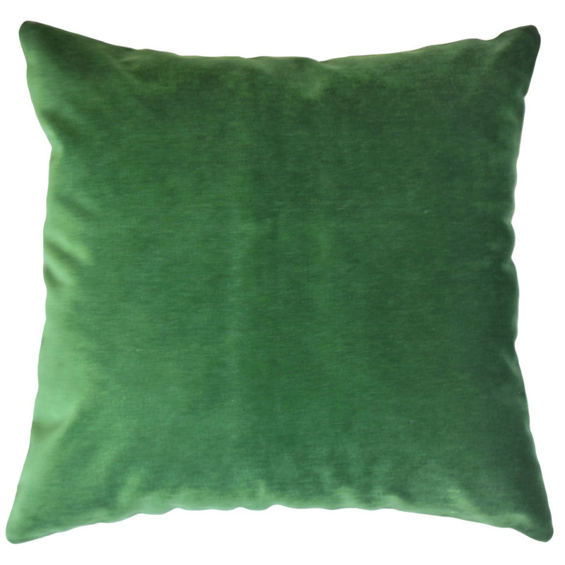 Coussin en coton Caly, Hauteur (24 po) x largeur (24 po), Émeraude