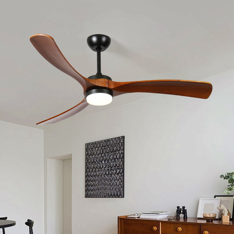 60-Inch 3-Blade Solid Wood Ceiling Fan Light, 60"