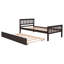 Lit plateforme simple avec lit gigogne, tête et pied de lit à lattes, aucun sommier requis-129198707