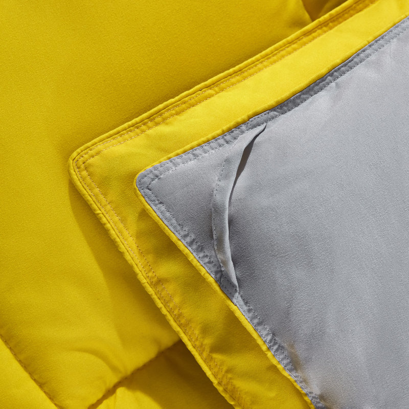 3pc Comforter Set - All Season Reversible Down Alternative Comforter with Two Shams - Breathable, Soft, Fluffy, Yellow