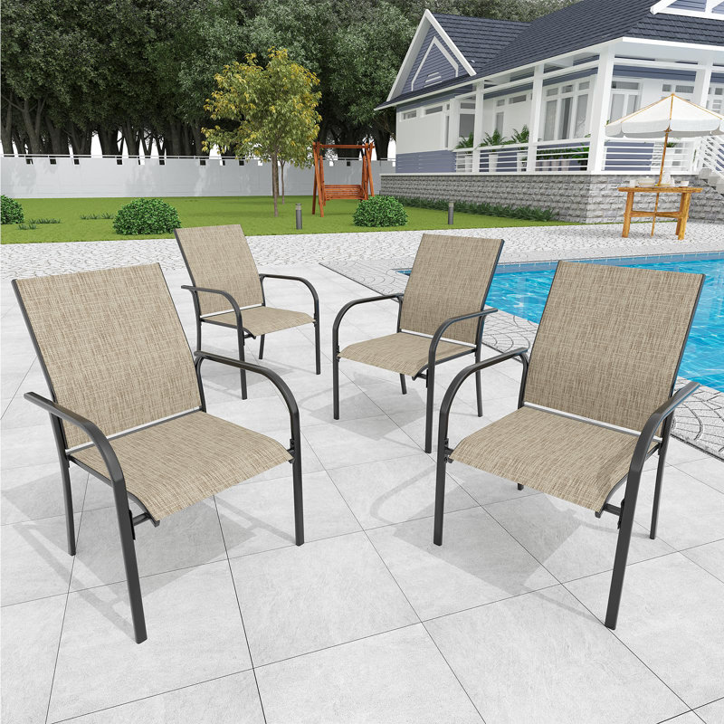 Ensemble de 4 chaises de patio en métal pour l'extérieur