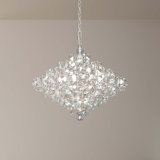 Baronet 12 Light 24in x 20in Pendant in Polished Stainless Steel with Clear Optic Crystals