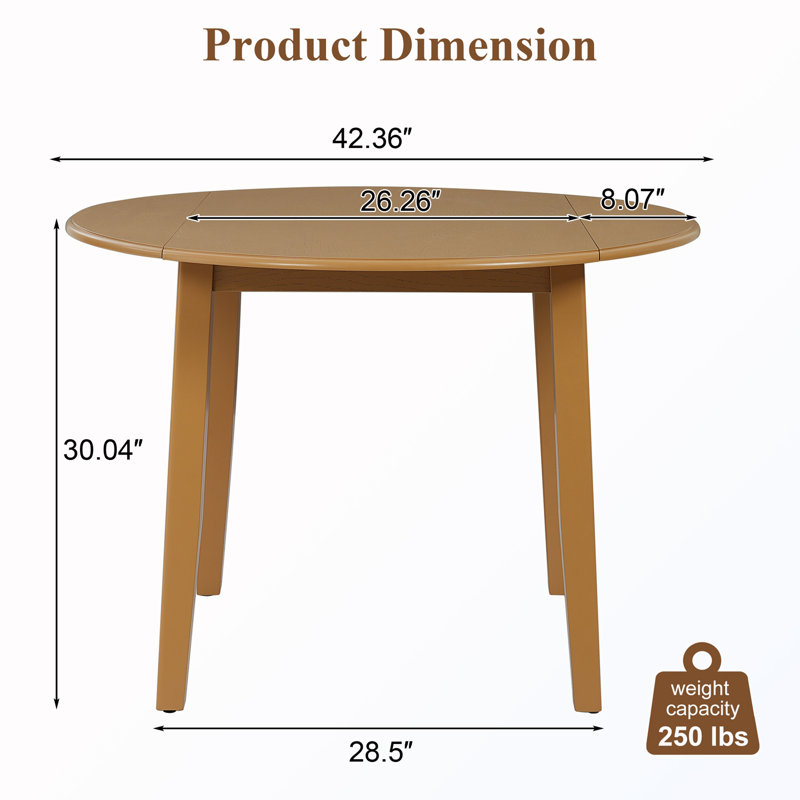 Table de salle à manger extensible, Marron clair