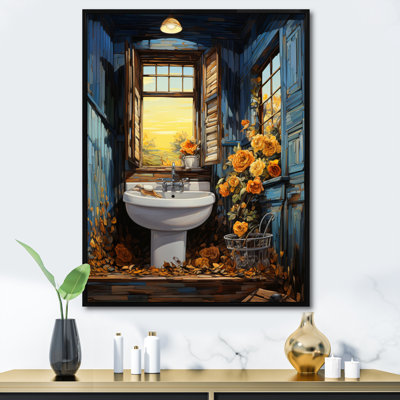 " Bathroom Teal Painting "