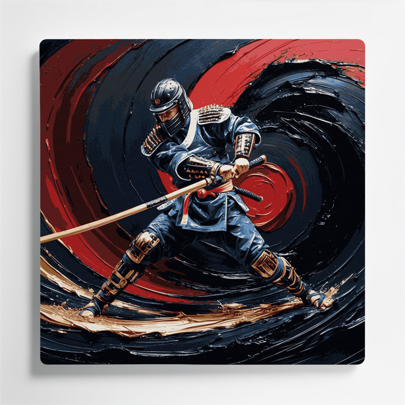 Art mural en métal Sports Kendo, H 12 po x l 12 po