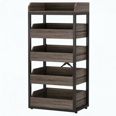5-Drawer Fruit and Vegetable Storage Rack with Pull-Out Design