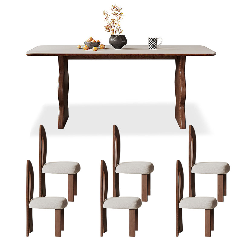 6 - Person Double Pedestal Dining Set, 29.53" H x 70.87" L x 35.43" W