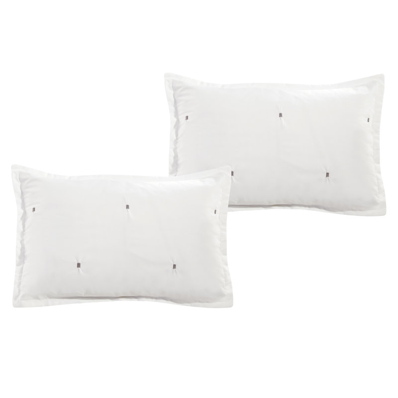 Kriti White Microfiber Queen 7-Piece Comforter Set