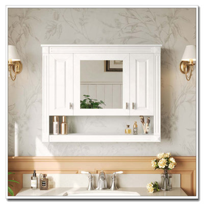 35inch Bathroom Wall Cabinet with Mirror