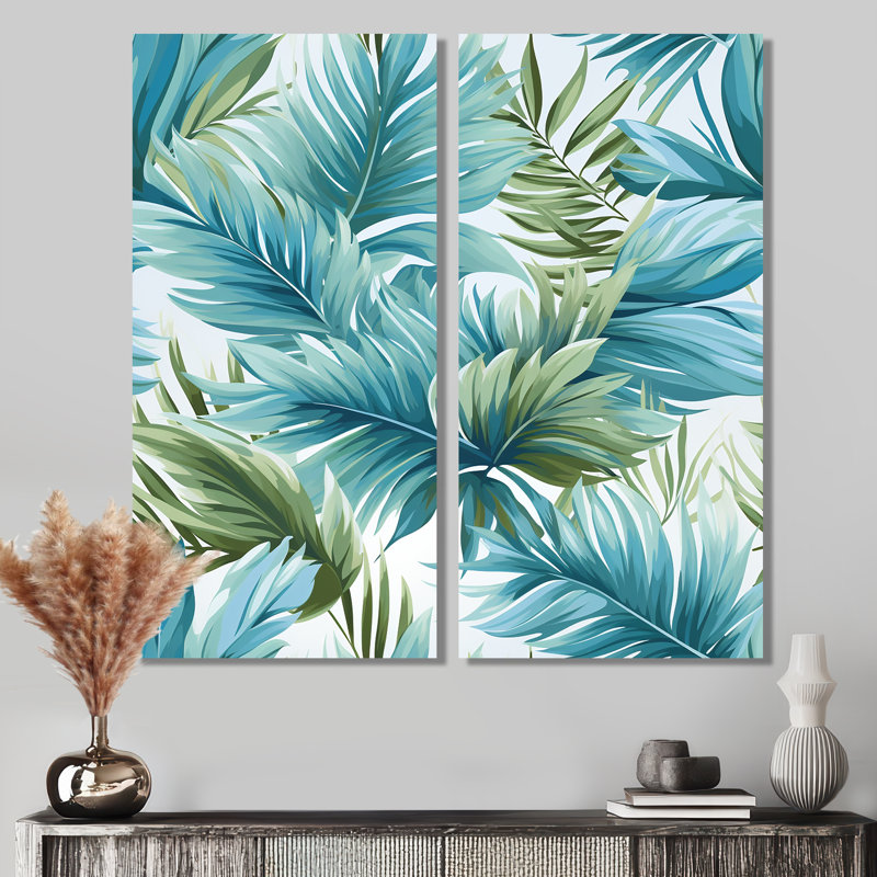 Easthampton - art mural floral tropical côtier, H 20 po x l 24 po, Toile tendue, Ne s’applique pas