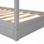 Lit simple en bois massif, structure en L 2 lits simples avec clôture et structure à lattes-1916683203