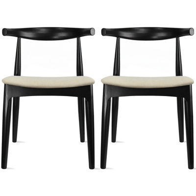 Clouser Faunsdale Dining Chair - Upholstered Fabric Slat Back Side Chair with Cushion Seat - Kitchen & Home Accent Chair