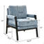 Fauteuil d'appoint rembourré en chenille moderne, bleu-1056847365