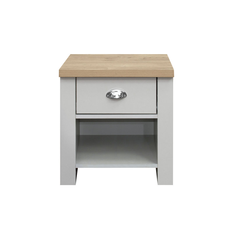 Highgate Side Table with Storage, Grey/Oak