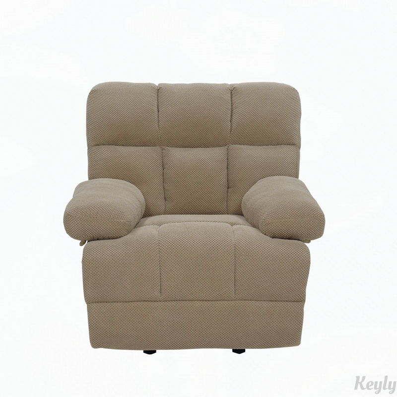 Fauteuil inclinable manuel berçant avec tissu Nubby, Tissu chameau