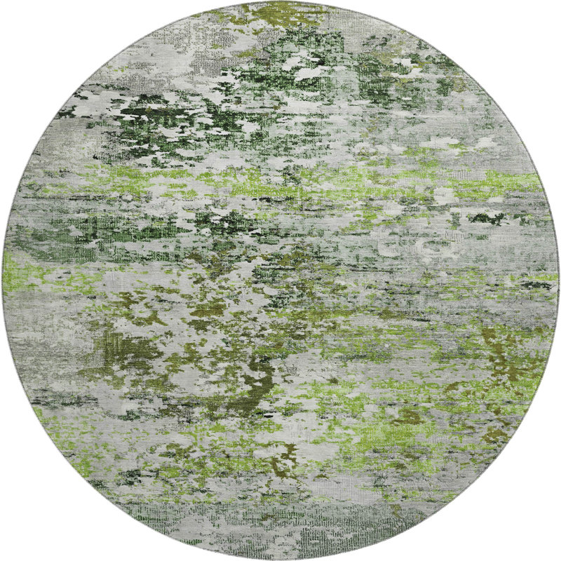Premium Machine Washable Mayfield AMF1830 Modern Rug, Round 8'
