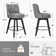 Arleine Swivel Upholstered Counter Stool with Solid Wood Frame