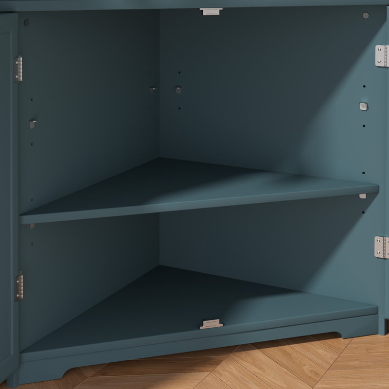 Garde-manger de coin 70,9 po Arniece, Bleu sarcelle foncé