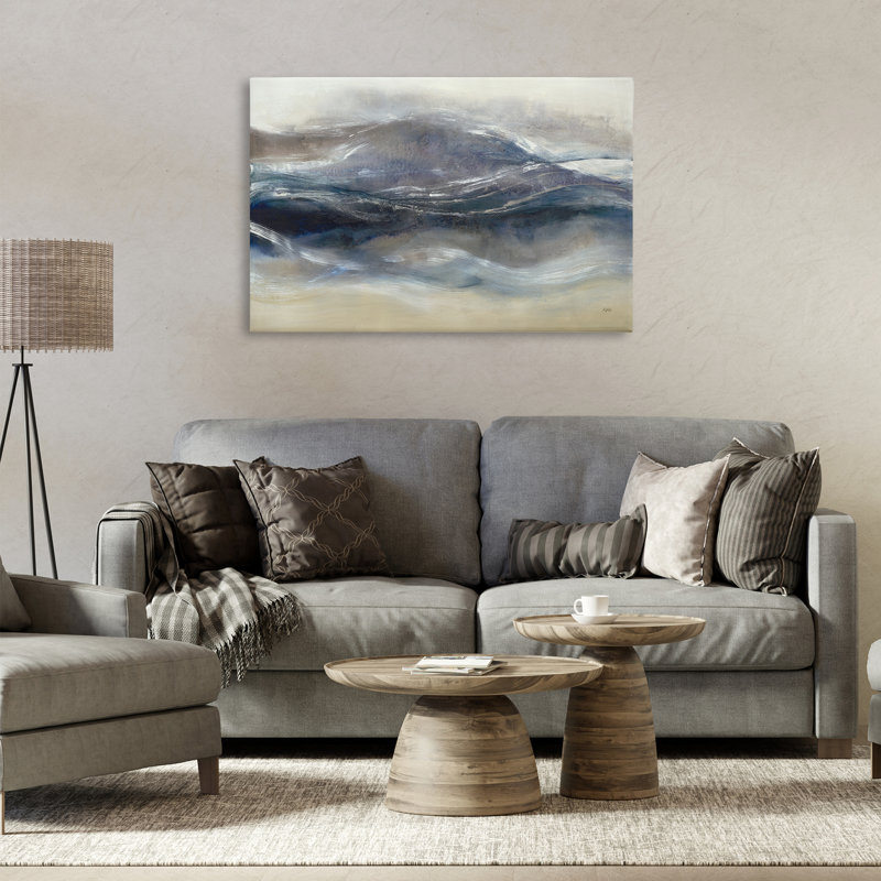 Art mural sur toile Wave Mirage in Neutrals, design par K. Nari, H 24 po x l 36 po