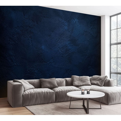 Papier peint adhésif auto-adhésif en pierre bleu marine foncé vue de dessus Décoration murale en papier pour salle de séjour H 100 po x l 144 po