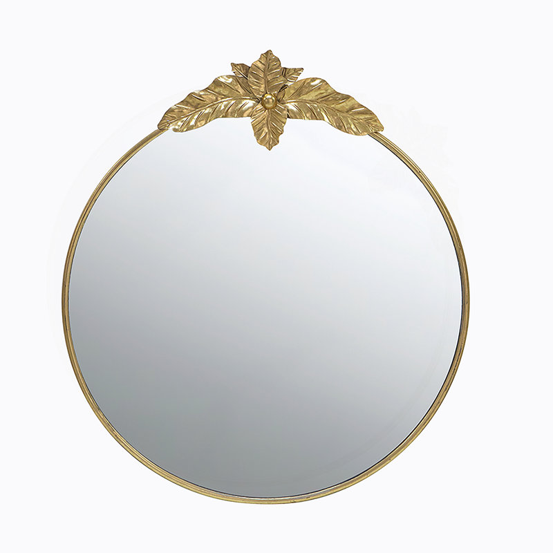 Iron Frame Vertical Round Mirror