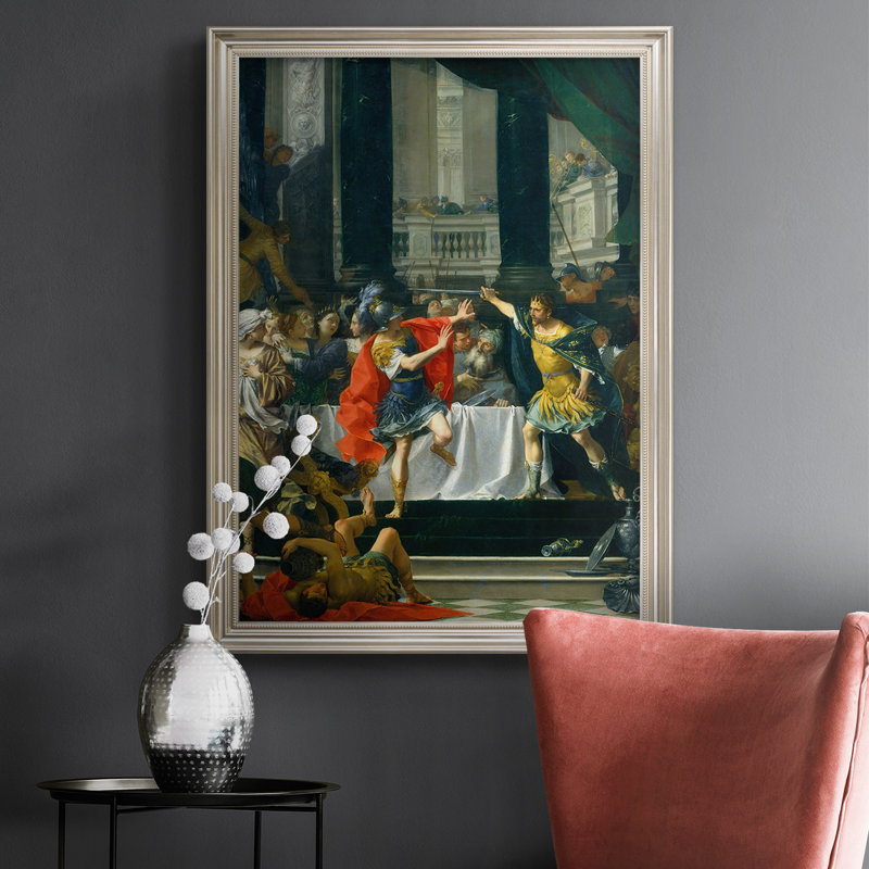Alexander le grand menacé par son père, toile de qualité supérieure - prête à être accrochée, H 20 po x l 16 po x P 2,5 po
